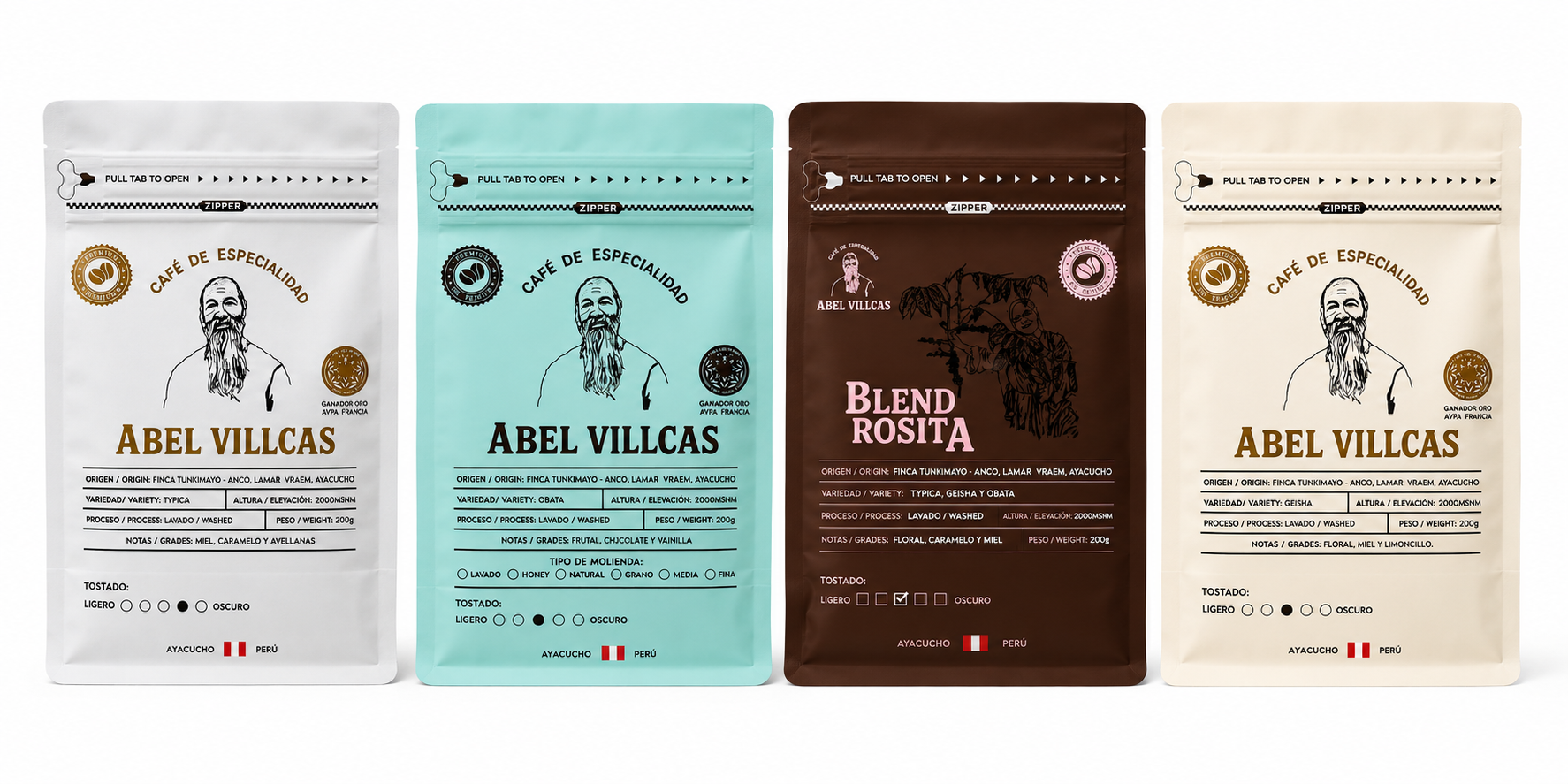 Set Experiencia Tunkimayo – 4 cafés de especialidad – 800 g